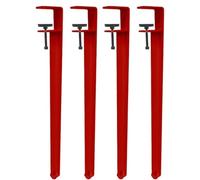 Adjustable Table Clamp Leg,No Punching F Shape Coffee Table Legs,Detachable Coffee/Dining/Workbench/Bar Legs with Floor Protectors, Easy Install,Red,40cm(16in)