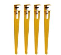 Adjustable Table Clamp Leg,No Punching F Shape Coffee Table Legs,Detachable Coffee/Dining/Workbench/Bar Legs with Floor Protectors, Easy Install,Yellow,76cm(30in)