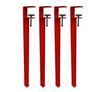 Adjustable Table Clamp Legs,Metal Coffee Table Iron F-Shape Dining Desk Foot,Bar Workbench Support Leg,No Punching,with Floor Protectors (40cm(16in),Red)