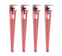 Adjustable Table Clamp Legs,Metal Coffee Table Iron F-Shape Dining Desk Foot,Bar Workbench Support Leg,No Punching,with Floor Protectors (76cm(30in),Pink)