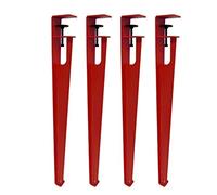 Adjustable Table Clamp Legs,Metal Coffee Table Iron F-Shape Dining Desk Foot,Bar Workbench Support Leg,No Punching,with Floor Protectors (76cm(30in),Red)