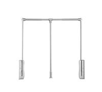 Adjustable Teles Wardrobe Clothes Rail Width 630-830MM Supports 15KG Hydraulic Arm & Anti-Drop Handle Silver Finish Ideal for Space-Saving Storage