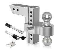 Adjustable Trailer Hitch Ball Mount With 2.5-Inch Receiver, Load Bearing 18500LBS 6Inch Drop/Rise Aluminum Drop Hitch Compatibilità versatile