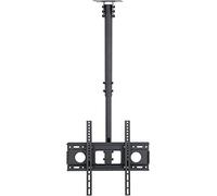 Adjustable TV Ceiling Mount BracketUniversal400x400mm Multifunctional Swivel & Tilt Design for Shopping Malls Workplaces or Street ShopsBlack TV Stand for Ultimate Flexibility