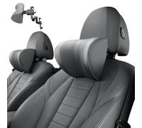Adjustable U-Shaped Car Headrest Pillow, Ergonomic Cars Neck Support Pillows Both Leather for Driving, Headrest Safe for Vehicle for Travel. (Gray)