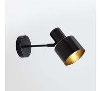 Adjustable Wall Lamp Lighting Fixtures, E27 Nordic Style Wall Light Gold/Black Lampshade Copper Wall Sconce, for Living Room Bedroom Study Vanity Mirror Bedside(Black)