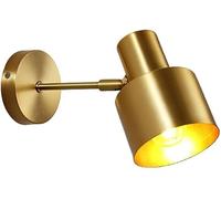Adjustable Wall Lamp Lighting Fixtures, E27 Nordic Style Wall Light Gold/Black Lampshade Copper Wall Sconce, for Living Room Bedroom Study Vanity Mirror Bedside(Gold)