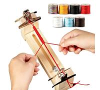 Adjustable Wooden Macrame Knotting Activity Panel with Clips for Elderly Seniors