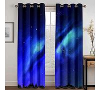 ADKMC Tenda Oscurante Con Occhielli - Cielo Azzurro Stellato Piante Stelle 280X300CM Stampa Foto 3D - Tende Oscuranti Camera Da Letto, Tenda Oscurante Termica Isolante, Tende Camera Dei Bambini Soggio