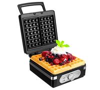 Adler AD 3056 - Piastra per waffle con rivestimento antiaderente, 2000 W, waffle belga, doppia piastra per waffle elettrica con manico ignifugo