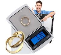 Bilancia di precisione ADLER, capacità 100g/0,01g, display LCD con retroilluminazione
