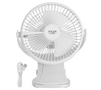 Adler AD 7342 Ventilatore da scrivania con clip, USB-C, 15,5 cm, 5W