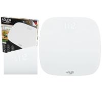 Adler AD8176 Bilancia da bagno digitale, alta precisione, display a LED, fino a 180 kg, design moderno, spegnimento automatico, vetro temperato bianco