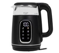 Adler bollitore elettrico 1 litro con regolazione della temperatura - 1,7 L - display LED e pannello touch - 5 programmi di temperatura - funzione di mantenimento del calore - 2200 W