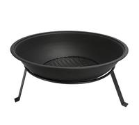 Adler Europe AD 6818 Braciere da giardino da 55 cm con griglia, braciere in acciaio per esterni per legna e bricchette di legno