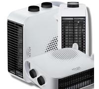ADLER EUROPE Ventilatore termico, 2000 W, termoventilatore con termostato, funzione ventilatore, protezione da surriscaldamento, 2 livelli di riscaldamento, bianco