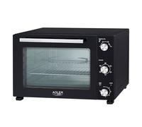 Adler Forno elettrico da 48 litri AD 6026, temperatura regolabile fino a 230°C, timer 60 minuti, funzione di convezione e girarrosto girevole, 5 modalità di cottura, colore: nero