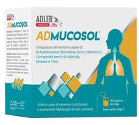 ADLER LAB Srl Integratore Admucosol per le vie respiratorie, 20 bustine