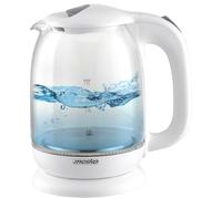 ADLER Mesko Bollitore in vetro 1,7 l, base girevole, illuminazione LED, bianco