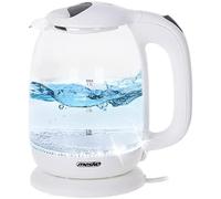 ADLER Mesko Bollitore in vetro 1,7 l, base girevole, illuminazione LED, bianco