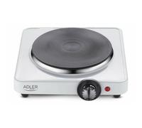 Adler AD6503 Fornello Elettrico Portabile 18,5 cm, Termostato, Compatto, Viaggio, Campeggio, 1500W, Bianco - 5908256834460