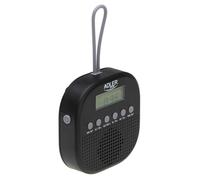 Adler Radio da bagno digitale AD 1912, IPX4 impermeabile, FM 87.5-108 MHz, display LCD, funzione di allarme, funzione snooze, gancio in silicone flessibile, nero