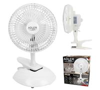 ADLER, Multicolore, Taglia Unica Ventola 15 cm con Clip e Base, Sintetico