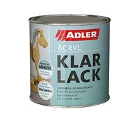Adler vernice acrilica trasparente, 375 ml: primer e finitura universale per superfici interne ed esterne, trasparente lucida
