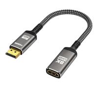 adlonim Adattatore da DisplayPort a HDMI 2.1 4K 240Hz/8K 60Hz, convertitore Active DP 1.4 a HDMI, unidirezionale per GPU desktop NVIDIA RTX/AMD RX, non supporta PS5/Xbox