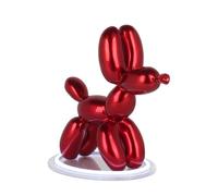 ADM - 'Cane palloncino' - Lampada a led da comodino con scultura Pop Art in resina effetto metallo - Rosso - H27 cm