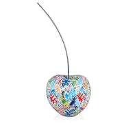 ADM - 'Ciliegia grande' - Scultura Pop Art in resina con decorazione inca con gambo in metallo color argento - Multicolore - H66 cm