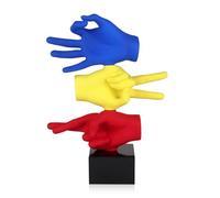ADM - 'Le tre mani' - Scultura Pop Art in resina con base in marmo - Multicolore