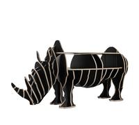 ADM - 'Rinoceronte' - Puzzle 3D in MDF Color Nero a Forma di Rinoceronte, Mobile Adatto all'Uso di libreria o Semplicemente Come arredo Decorativo, Molto Facile da assemblare - Nero - H55 cm