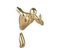 ADM - 'Corridore Uomo' - Scultura figurativa moderna in resina effetto metallo da appendere a parete - Oro - H28,5 cm