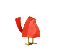 ADM - 'Uccellino' - Scultura geometrico moderna in resina laccata con inserti in metallo - Arancione - H14 cm