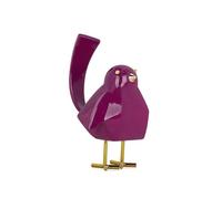 ADM - 'Uccellino' - Scultura geometrico moderna in resina laccata con inserti in metallo - Viola - H18 cm