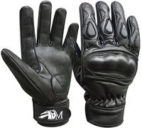 Adm Ultimate Pro Nero Guanti Moto per Uomo pelle di Mucca Antiscivolo Palma 9003