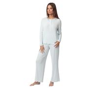 ADMAS Classico Pigiama a maniche lunghe Romantic da donna, blu, M