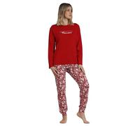 ADMAS Garden - Pigiama a maniche lunghe Romantic Winter da donna, rosso, M