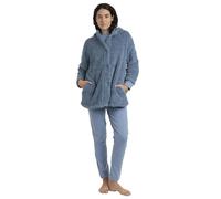 ADMAS Home - Vestaglia a maniche lunghe da donna Comfort Home, blu, M