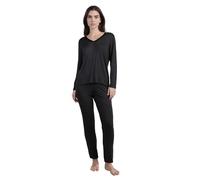 ADMAS Lussuoso pigiama a maniche lunghe da donna, Nero , S