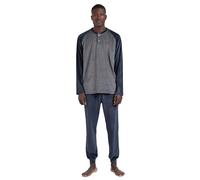 ADMAS MAGNIFIC Pigiama a maniche lunghe Velvet Basic Stripes da uomo, Marino, XL