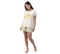 ADMAS Pigiama a maniche corte it s Summer Time da donna, ecru, M
