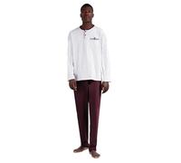 ADMAS Pigiama classico a maniche lunghe a pois rompi, da uomo, Granata, XL