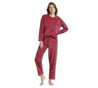 ADMAS Pigiama da Donna Invernale Tuta casa in Velluto a Coste cinigliato Art.60091 (XXL, 1-Lampone)