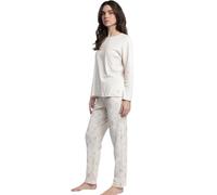 ADMAS Pigiama Donna Invernale in Caldo Cotone Art. 63589 Colore Beige Maglia Manica Lunga e Pantalone Lungo con Elastico (IT, Testo, S, Regular, Regular, Beige)