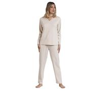 ADMAS - Pigiama Topos Donna Inverno Donna, beige, XXL