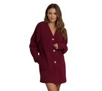 ADMAS Vestaglia Donna Invernale in Coral Jacquard Art. 67129 - Morbida e Calda con Bottoni e Tasche - Colori Azul o Bordeaux - Taglie S-XXL (IT, Testo, XXL, Regular, Regular, Bordeaux)