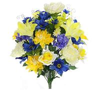 Admired By Nature Fiori artificiali a fioritura, giallo/blu/crema