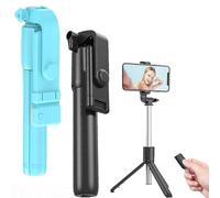 Admissioni 6 in 1 Wireless Bluetooth Selfie Stick, Selfie Stick Tripod with Remote with Light, for Travel, for iPhone, 3 Light Modes (2pcs-d, NO Light Filling)